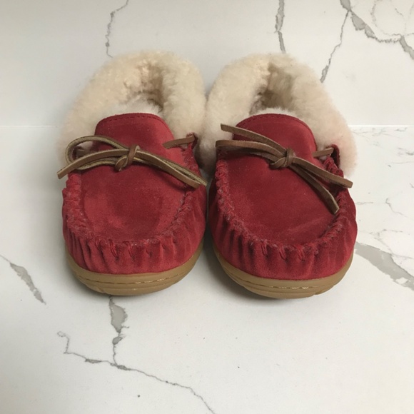 L. L. Bean Women’s Wicked Good Suede Moccasins US 5 M Dark Red - Picture 6 of 8